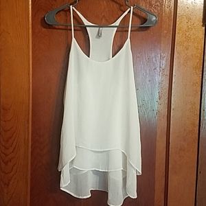 Vanity White Flowy Tank Top